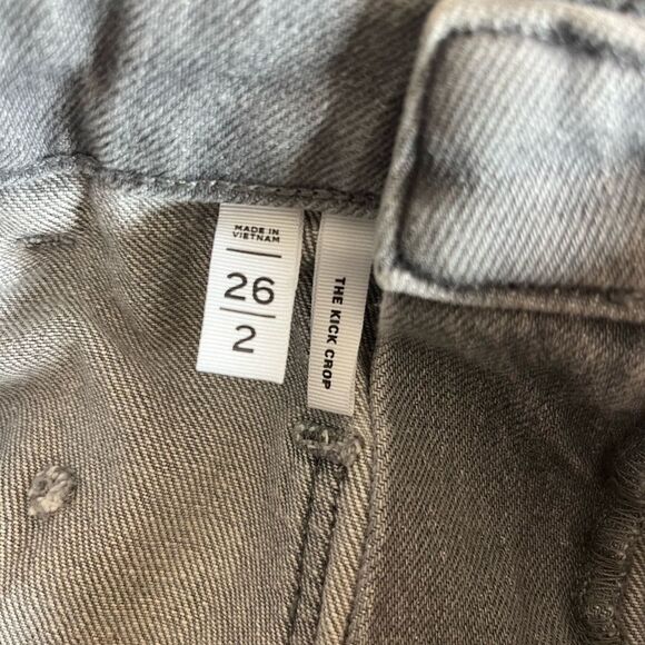 LOFT Curvy Patch Pocket High Rise Kick‎ Crop Jeans in Grey Size 2 (26) - Picture 5 of 8
